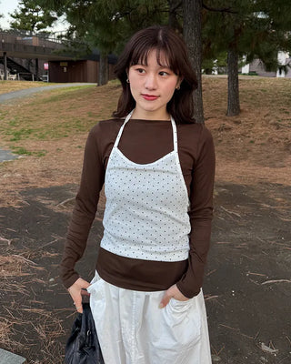 Boat neck long-sleeve top