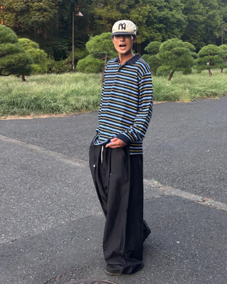 Round Tuck Wide Pants