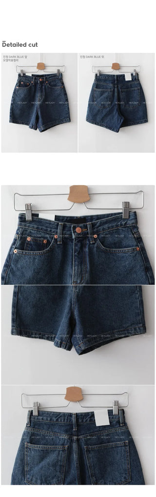 Cotton denim shorts