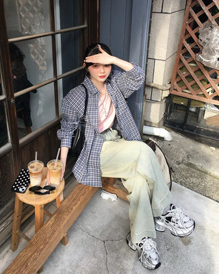 Oversized check shirt