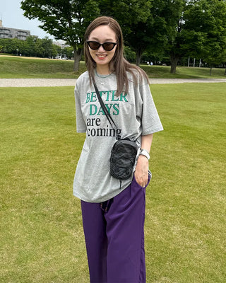 Lettering Oversized Half-Sleeve T-Shirt