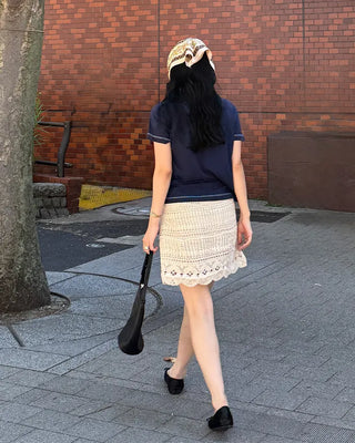 Crochet mini skirt