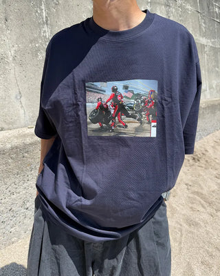 Biker short-sleeved T-shirt