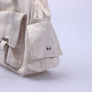Two-pocket buckle shoulder bag
