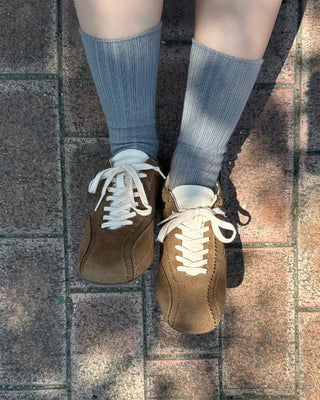 Suede round sneakers