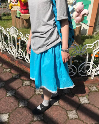 Shirred cotton midi skirt