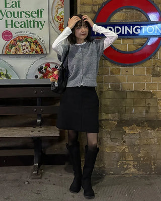 Bouclé short-sleeved cardigan