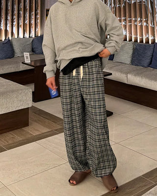 Checked Easy Wide Pants