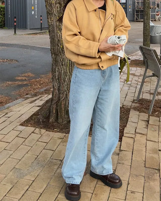 Wide-fit denim pants