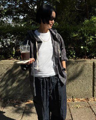 Checked hoodie shirt