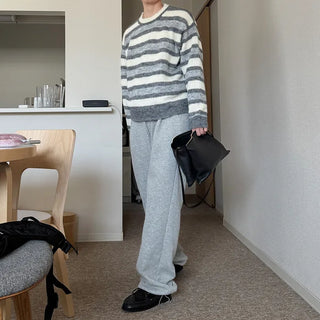 Striped Round Knit Sweater