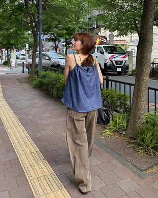 Wide-leg collar pants