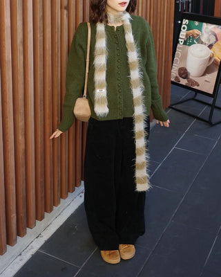 Wide corduroy long pants