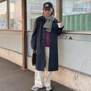 Unisex casual balmacaan coat