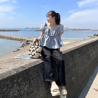 2-way short-sleeved blouse