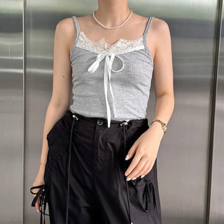 Lace ribbon camisole