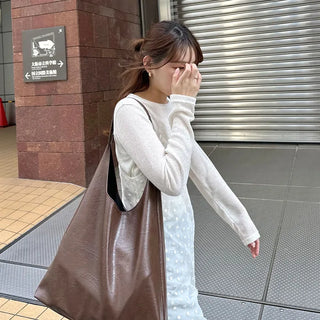 Faux leather tote bag