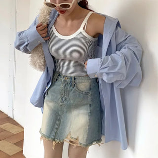 (Unisex) Oversized Cotton Shirt