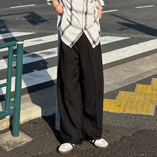 Pintuck wide slacks