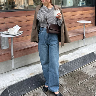Wide-fit denim pants