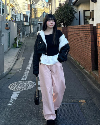 Cubic denim pants