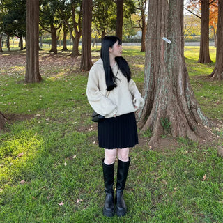 Pleated mini skirt