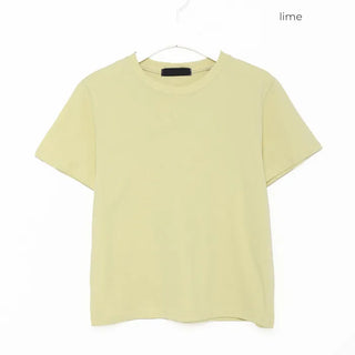 Basic semi-cropped color T-shirt