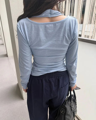 Halter neck layered cardigan