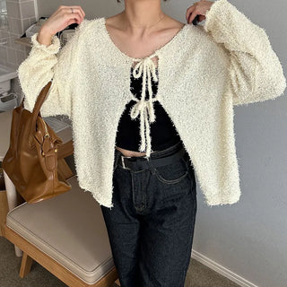 Boucle Double Ribbon Cardigan