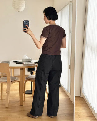 [1st Re-release] (ORIGINAL) Nylon Pintuck Wide Pants (black)