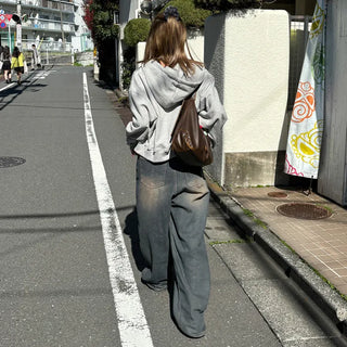Vintage wide-leg denim pants