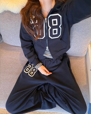 Number patch sweatpants