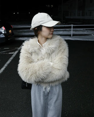 Elastic waist fleece long skirt