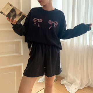 Oversized Two-Ribbon Sweatshirt