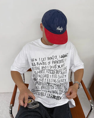 All-lettering short-sleeved T-shirt