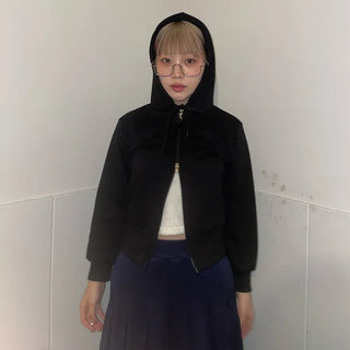 Daily Cropped Hoodie Zip-Up