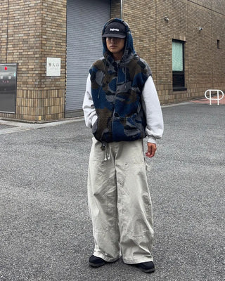 Camouflage fleece hooded vest