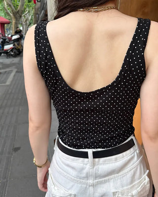 Polka Dot V-Neck Sleeveless