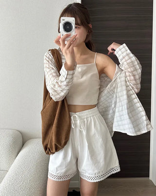 See-through check shirt