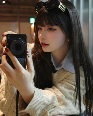 Tie-set loose-fit shirt blouse