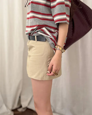 Low-waisted mini skirt