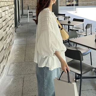 Puff-sleeve blouse