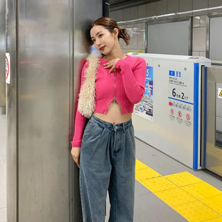 Rib-knit zip-up