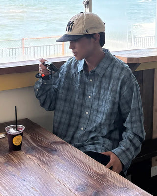 Oversized check shirt