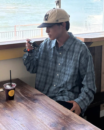Oversized check shirt