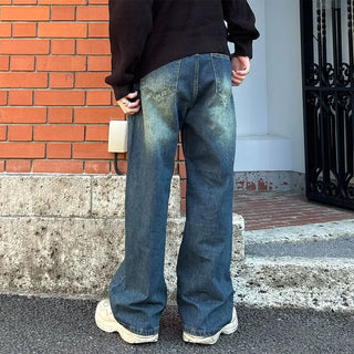 Vintage wide-leg denim pants