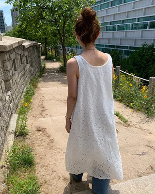 Perforated lace dress