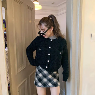 Cross-check mini skirt