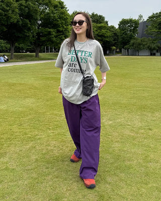 Wood Bead Nylon Easy Pants