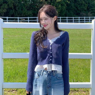 Rose V-neck cardigan (7 colors)